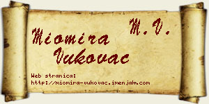 Miomira Vukovac vizit kartica